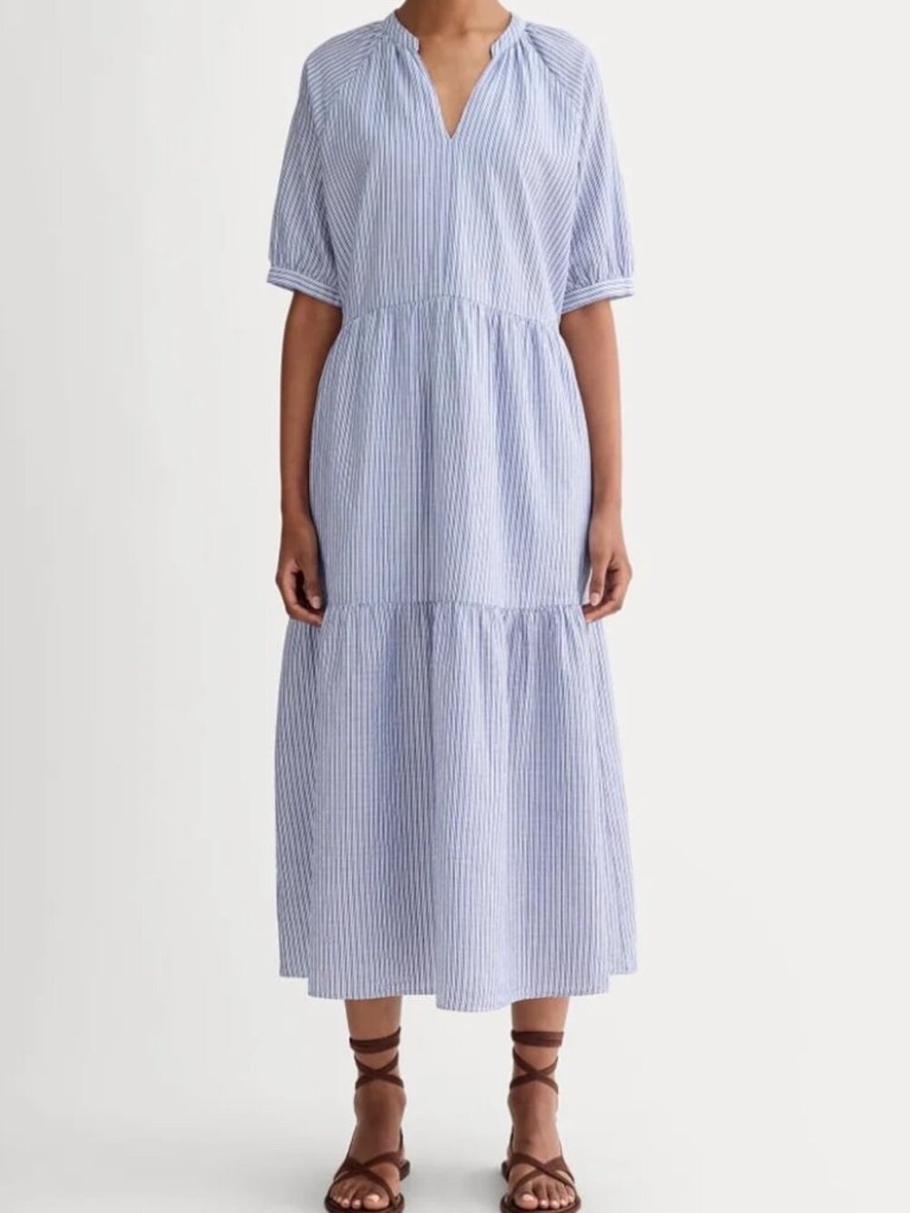 Everlane The Farmers Market Dress Blue White Stripe Size Small Organic Cotton